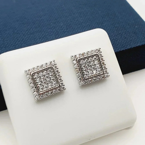 "925 Sterling Silver Plated CZ Earrings, EVBRS441 - Picture 3 of 10